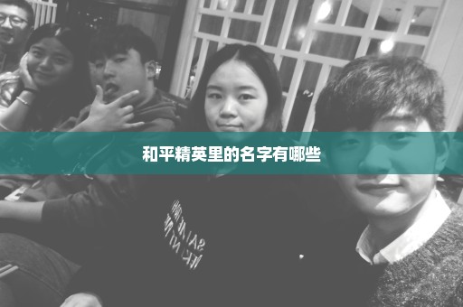 和平精英里的名字有哪些