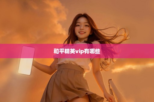 和平精英vip有哪些