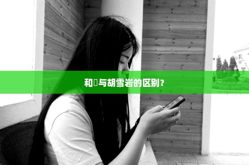 和珅与胡雪岩的区别？