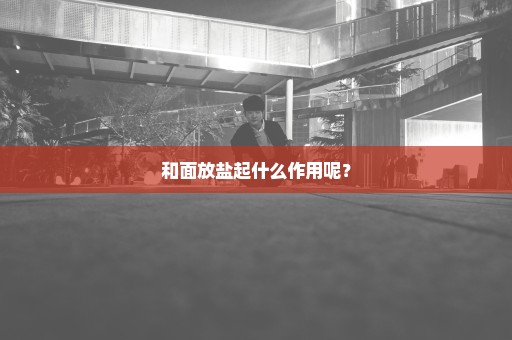 和面放盐起什么作用呢？