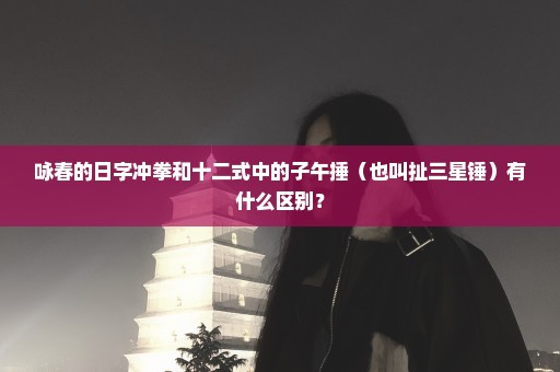 咏春的日字冲拳和十二式中的子午捶（也叫扯三星锤）有什么区别？