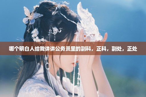 哪个明白人给我讲讲公务员里的副科，正科，副处，正处