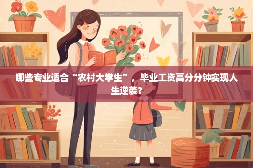 哪些专业适合“农村大学生”，毕业工资高分分钟实现人生逆袭？