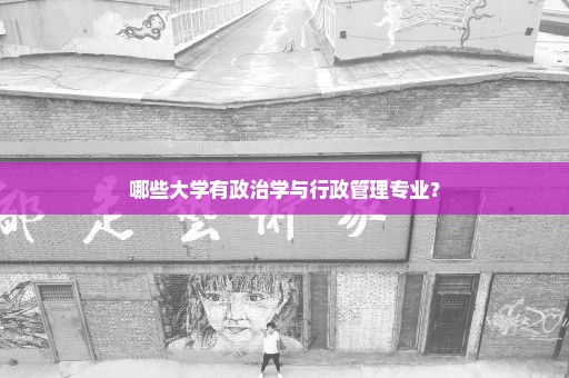 哪些大学有政治学与行政管理专业？