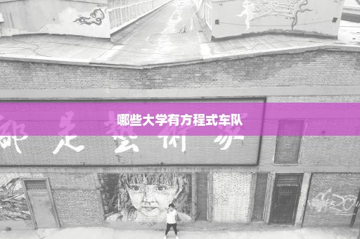 哪些大学有方程式车队