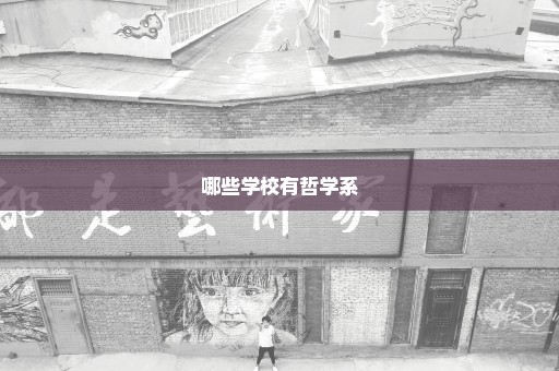 哪些学校有哲学系