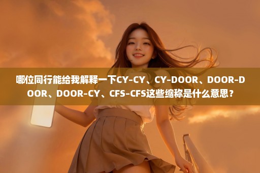 哪位同行能给我解释一下CY–CY、CY–DOOR、DOOR–DOOR、DOOR–CY、CFS–CFS这些缩称是什么意思？