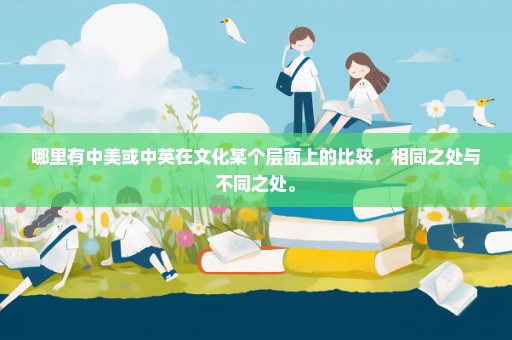 哪里有中美或中英在文化某个层面上的比较，相同之处与不同之处。