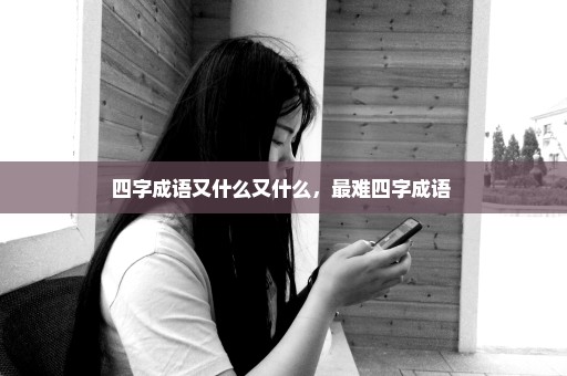四字成语又什么又什么，最难四字成语 