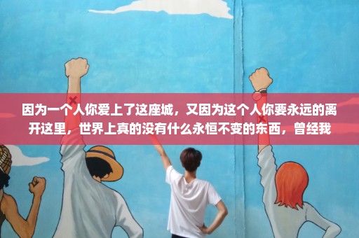 因为一个人你爱上了这座城，又因为这个人你要永远的离开这里，世界上真的没有什么永恒不变的东西，曾经我