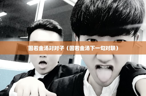 固若金汤对对子（固若金汤下一句对联）