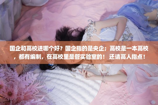 国企和高校进哪个好？国企指的是央企；高校是一本高校，都有编制，在高校里是管实验室的！ 还请高人指点！