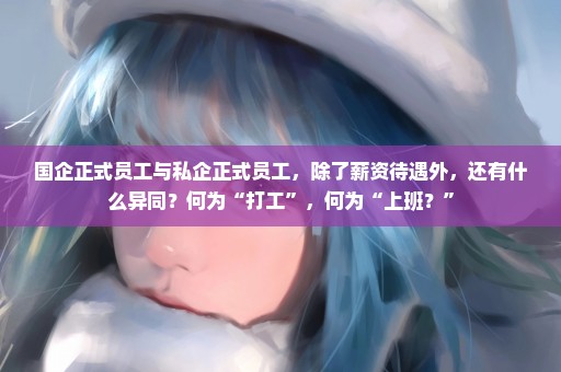 国企正式员工与私企正式员工，除了薪资待遇外，还有什么异同？何为“打工”，何为“上班？”