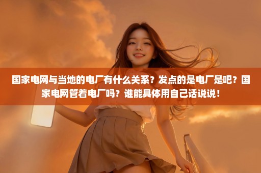 国家电网与当地的电厂有什么关系？发点的是电厂是吧？国家电网管着电厂吗？谁能具体用自己话说说！