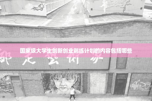 国家级大学生创新创业训练计划的内容包括哪些