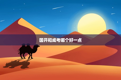 国开和成考哪个好一点