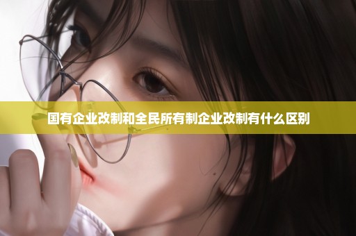 国有企业改制和全民所有制企业改制有什么区别