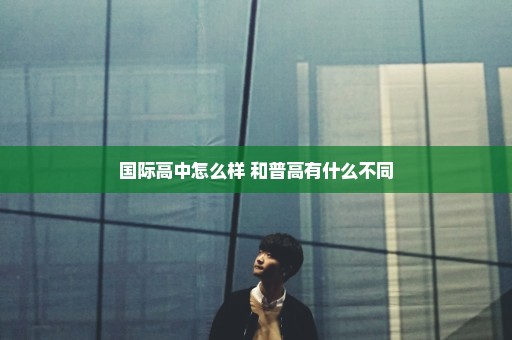 国际高中怎么样 和普高有什么不同