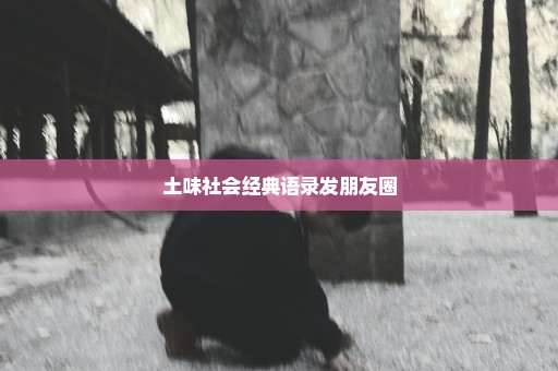 土味社会经典语录发朋友圈