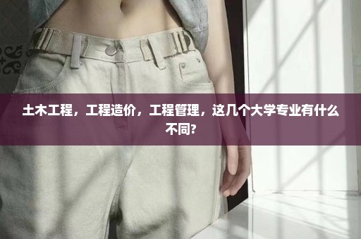 土木工程，工程造价，工程管理，这几个大学专业有什么不同?