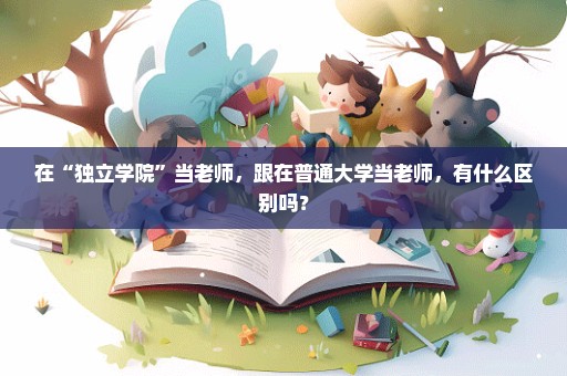 在“独立学院”当老师，跟在普通大学当老师，有什么区别吗？
