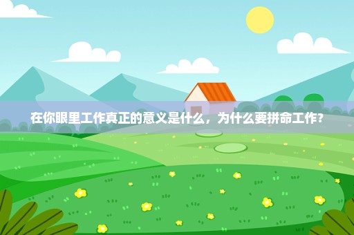 在你眼里工作真正的意义是什么，为什么要拼命工作？