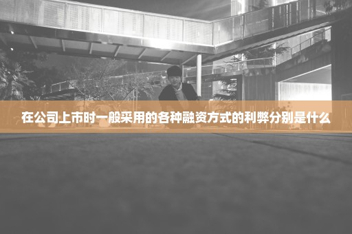 在公司上市时一般采用的各种融资方式的利弊分别是什么