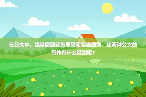在公文中，经常碰到实施意见和实施细则，这两种公文的写作有什么区别呢？