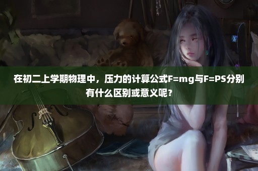 在初二上学期物理中，压力的计算公式F=mg与F=PS分别有什么区别或意义呢？