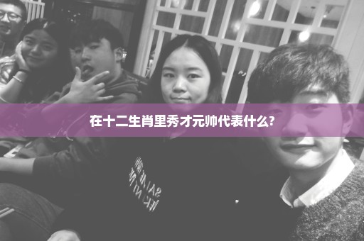 在十二生肖里秀才元帅代表什么?