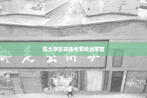 在大学怎样去考军校当军官