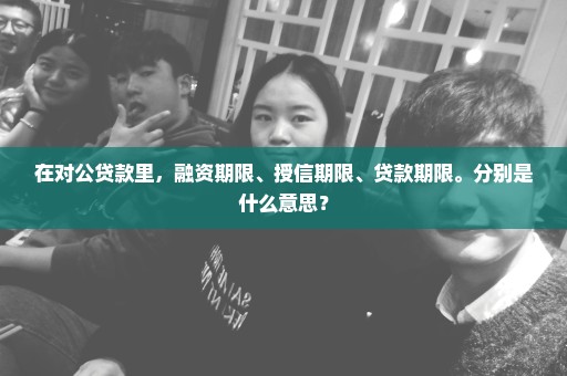 在对公贷款里，融资期限、授信期限、贷款期限。分别是什么意思？