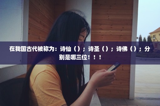 在我国古代被称为：诗仙（）；诗圣（）；诗佛（）；分别是哪三位！！！