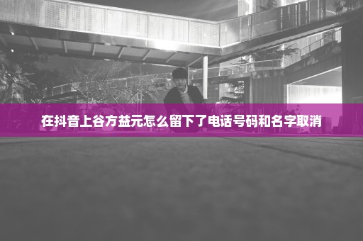在抖音上谷方益元怎么留下了电话号码和名字取消