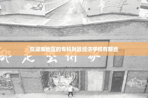 在湖南地区的专科财政经济学校有那些