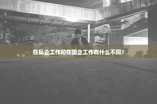 在私企工作和在国企工作有什么不同？
