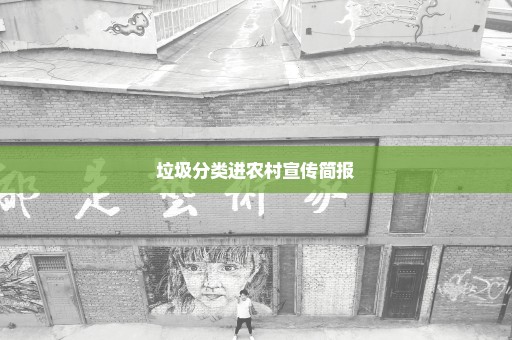 垃圾分类进农村宣传简报