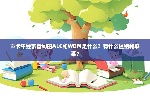 声卡中经常看到的ALC和WDM是什么？有什么区别和联系？