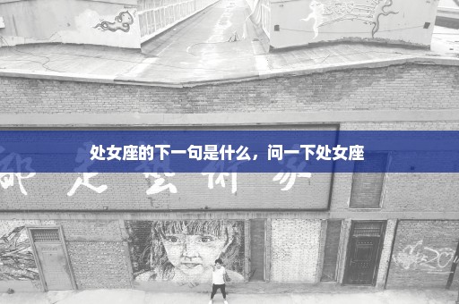 处女座的下一句是什么，问一下处女座 