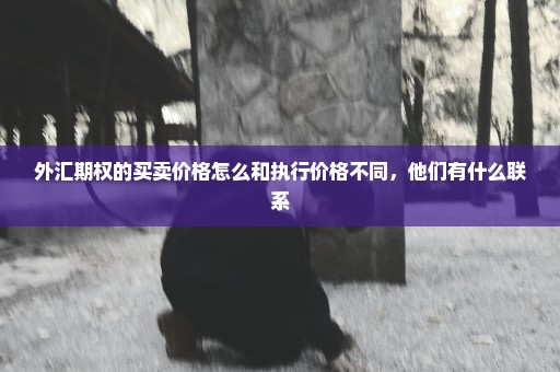 外汇期权的买卖价格怎么和执行价格不同，他们有什么联系