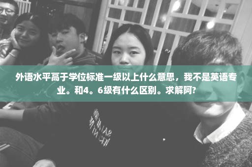 外语水平高于学位标准一级以上什么意思，我不是英语专业。和4。6级有什么区别。求解阿?