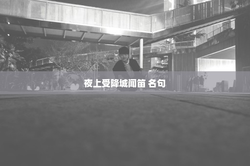 夜上受降城闻笛 名句