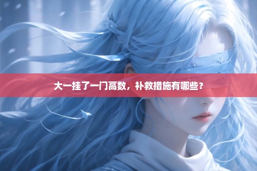 大一挂了一门高数，补救措施有哪些？