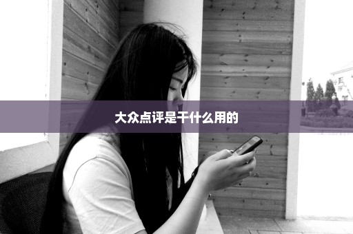 大众点评是干什么用的