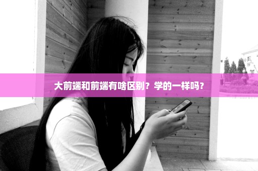 大前端和前端有啥区别？学的一样吗？