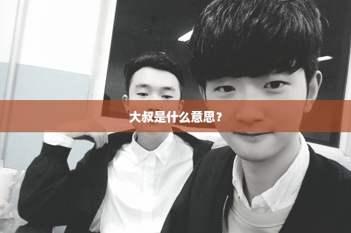大叔是什么意思？