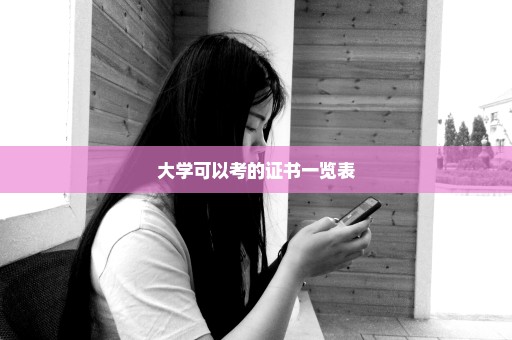 大学可以考的证书一览表