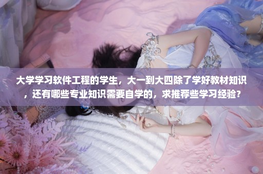 大学学习软件工程的学生，大一到大四除了学好教材知识，还有哪些专业知识需要自学的，求推荐些学习经验？