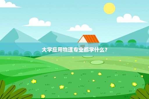 大学应用物理专业都学什么？