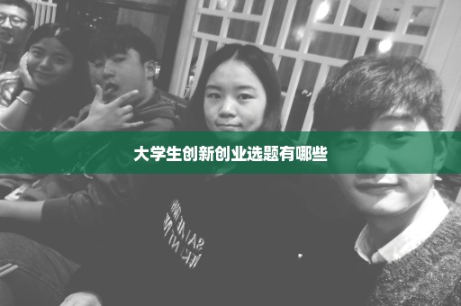 大学生创新创业选题有哪些
